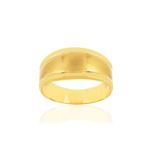 Bague or jaune 375 effet brossÃ© et poli- MATY 55,56,49,50,53,62,59,57,58,48,60,61,51,54,52