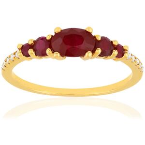 Bague or jaune 375 rubis diamants- MATY 60,62,61,55,50,51,54,52,53,56,57,58,59