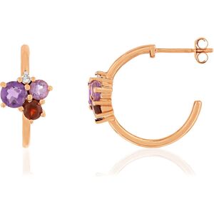 Boucles d'oreilles or rose 375 pierres fines diamants- MATY - Publicité