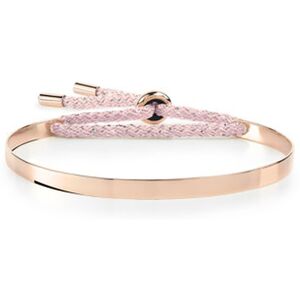 Bracelet plaquÃ© or rose cordon 60 mm pochon octobre rose- MATY