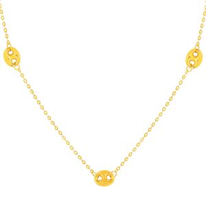 Collier or 375 jaune, motif grain de cafÃ© 45cm- MATY