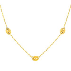 Collier or 375 jaune, motif grain de cafÃ© 45 cm- MATY