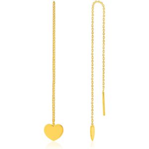 Boucles d'oreilles or 375 jaune motif coeur- MATY - Publicité