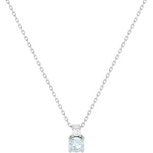 Collier or 375 blanc aigue-marine zirconia, 45 cm- MATY