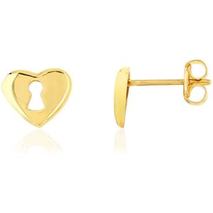 Boucles d'oreilles or 375 jaune, motif coeur- MATY - Publicité