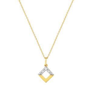 Collier or 375 2 tons diamant 45 cm- MATY