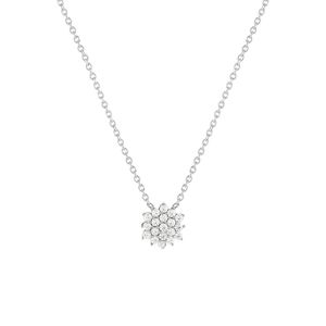 Collier or 375 blanc zirconias blancs 45 cm- MATY