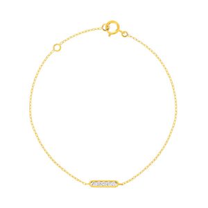 Bracelet or 375 jaune zirconias blancs 18,5 cm- MATY