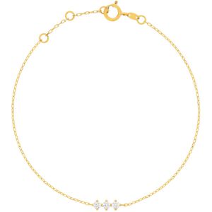 Bracelet or 375 jaune zirconias blancs- MATY