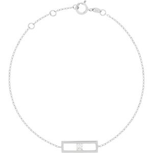 Bracelet or 375 blanc zirconia blanc- MATY