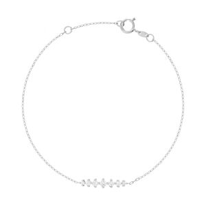 Bracelet or 375 blanc zirconias blancs- MATY