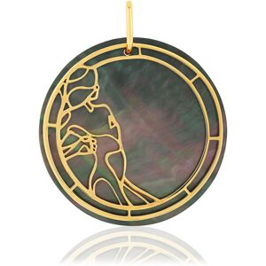 Pendentif or jaune 375 nacre motif silhouette femme- MATY