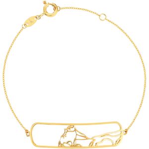 Bracelet or jaune 375 18 cm motif silhouette- MATY