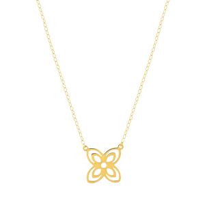 Collier or jaune 750 45 ar 42 motif fleur- MATY