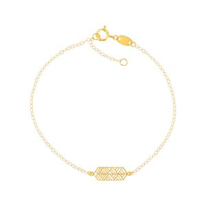 Bracelet or jaune 750 motif gÃ©omÃ©trique 18 cm- MATY