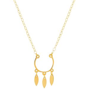 Collier or jaune 750 45 cm motif demi-cercle avec pampilles feuilles- MATY