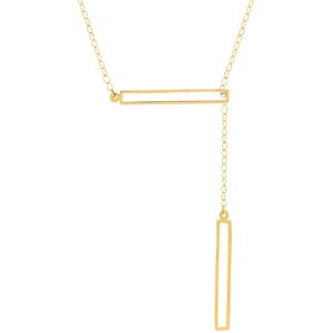 Collier or jaune 750 45 cm motif rectangle- MATY