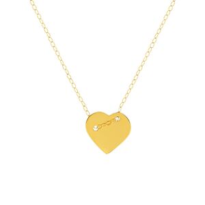 Collier or jaune 750 45 cm motif coeur- MATY