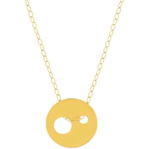 Collier or jaune 750 45 cm motif disque- MATY