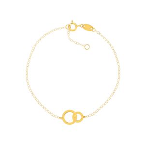 Bracelet or jaune 750 18 cm motif 2 anneaux entrelacÃ©s- MATY