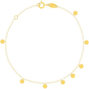 Bracelet or jaune 750 18 cm pampilles disques- MATY