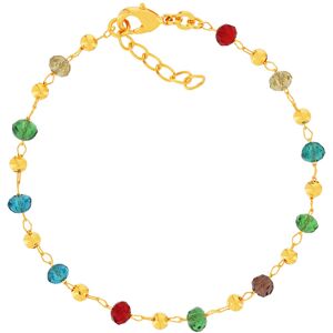 Bracelet plaquÃ© or perles en cristal multicolores 18 cm- MATY - Publicité