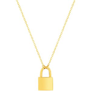 Collier or jaune 375 motif cadenas 45 cm- MATY