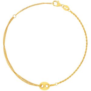 Bracelet or jaune 375 asymÃ©trique, motif grain de cafÃ© 19 cm- MATY