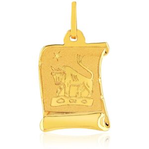 Pendentif or jaune 375, zodiaque taureau- MATY