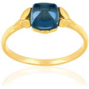 Bague or 375 jaune topaze bleue- MATY 57,60,54,55,52,59,51,58,53,56,50