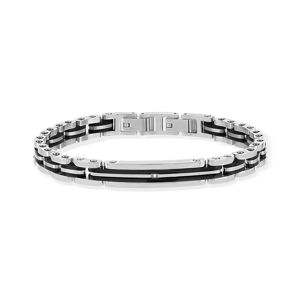 Bracelet acier bicolore noir 21 cm- MATY