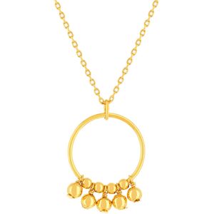 Collier plaquÃ© or jaune cercle avec des boules en pampille 48 cm- MATY - Publicité