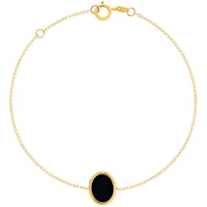 Bracelet or 750 jaune onyx ovale 18.5 cm- MATY - Publicité