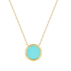 Collier or 750 jaune amazonite ronde 45 cm- MATY