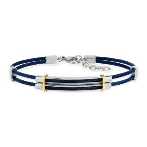 Bracelet acier bicolore bleu cÃ¢ble- MATY