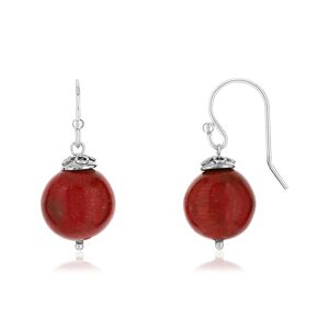 Boucles d'oreilles argent 925 corail- MATY