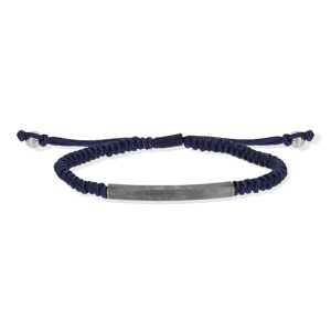 MATY OUTLET -Bracelet cordon tressÃ© bleu marine