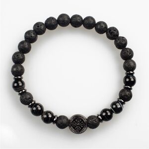 Bracelet agates noires et pierres de lave- MATY