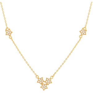 Collier plaquÃ© or jaune motif Ã©toile zirconias 45 cm- MATY