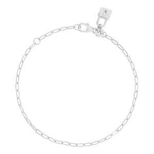 Bracelet argent 925, motif cadenas zirconia 18 cm- MATY