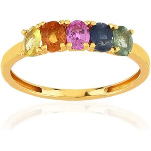 Bague or jaune 375 saphirs multicolores- MATY 49-50,51-52,53-54,55-56,57-58,59-60,61-62