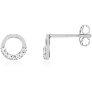 Boucles d'oreilles argent 925, motif anneau et zirconias- MATY