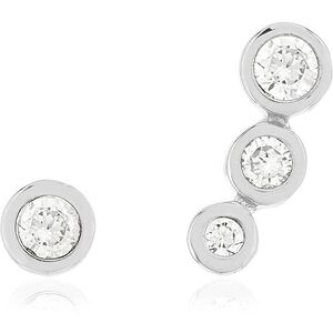 Boucles d'oreilles argent 925 zirconias, 1 clou et 1 contour- MATY