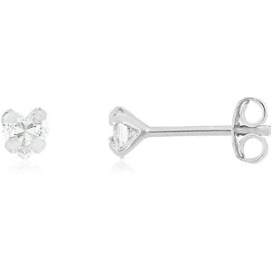 Boucles d'oreilles argent 925 zirconias en forme de coeur.- MATY