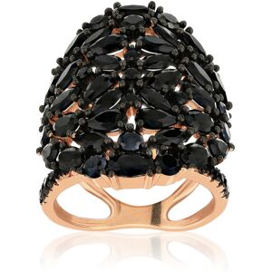 Bague argent 925 rose et ruthÃ©nium noir, zirconias noirs.- MATY 53-54,55-56,57-58,59-60,61-62,63-64 - Publicité