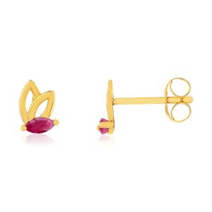 Boucles d'oreille or 375 jaune rubis- MATY