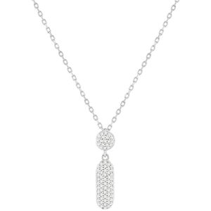 Collier or 375 blanc diamants longueur rÃ©glable 42 Ã  38cm- MATY