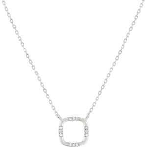 Collier or 375 blanc diamants- MATY