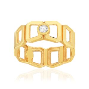 Bague or recyclÃ© 750 jaune multi boucles ajourÃ©es et diamant- MATY 49-50,51-52,53-54,55-56,57-58,59-60