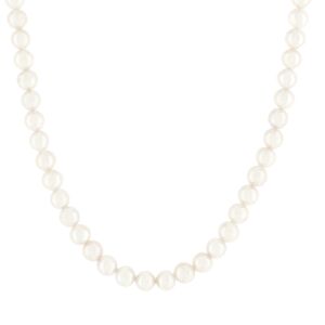 Collier perles blanches d'eau douce et argent 50cm- MATY